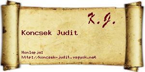 Koncsek Judit névjegykártya